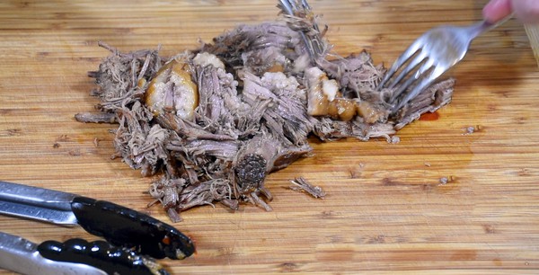 Pressure cooker brisket shredding