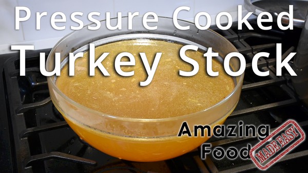 Pressure cooked turkey stock