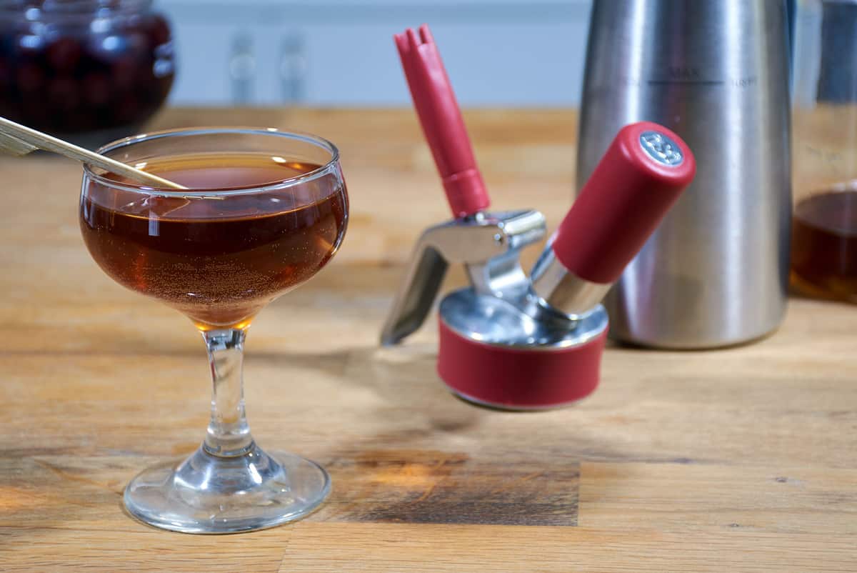 Nitrous oaked manhattan siphon