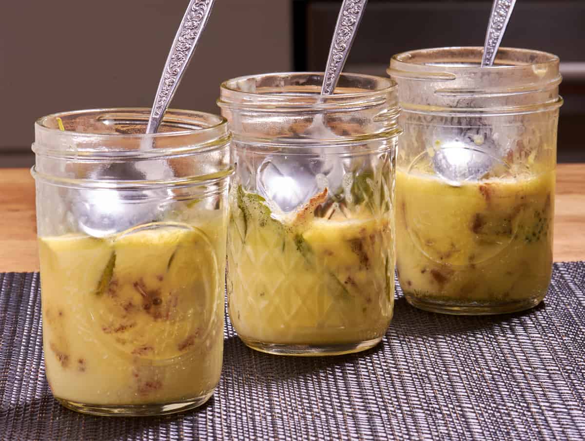 Sous vide egg cups spoons flat