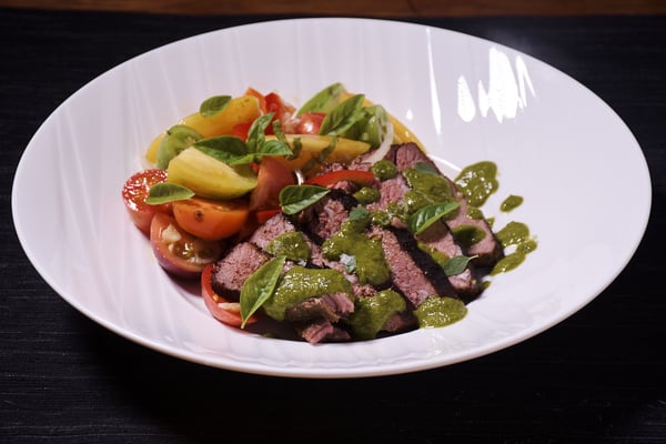 Sous vide 131 top round chimichurri sauce side2