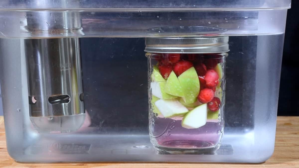 Sous vide cranberry apple vodka 10