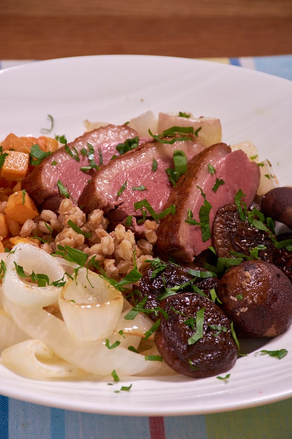 Sous vide duck farro bowl 9