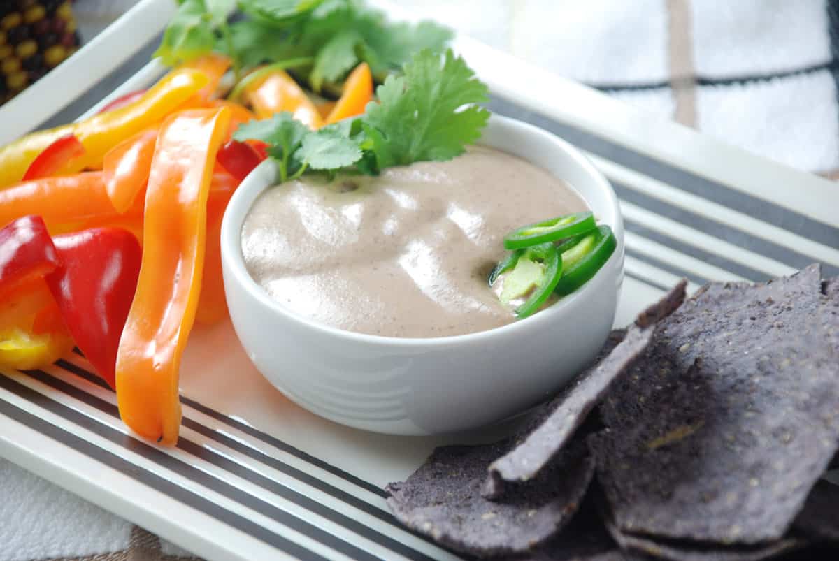 Black bean foam dip
