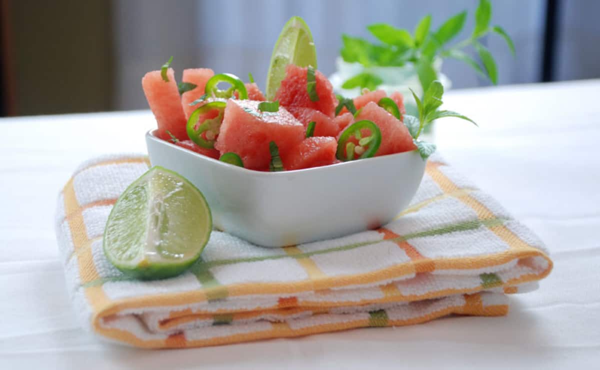 Watermelon and jalapeno salad