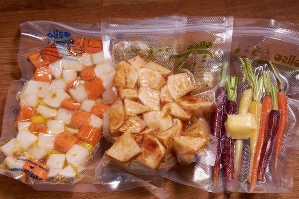Sous vide root vegetables 1