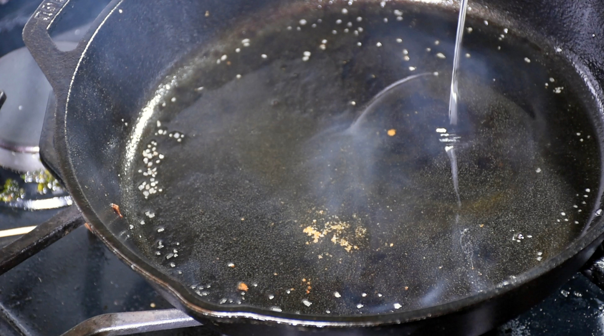 Oil smoking searing sous vide 6