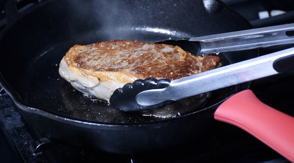 Sous vide strip steak raw 22