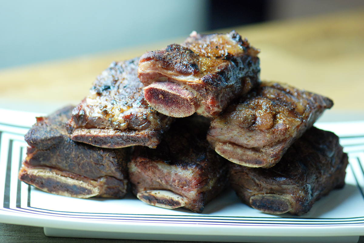 Sous vide short rib korean wraps seared