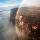 Daniel Jung - Vertical rainbow created by 2000 ft Kukenan Falls, Venezuela