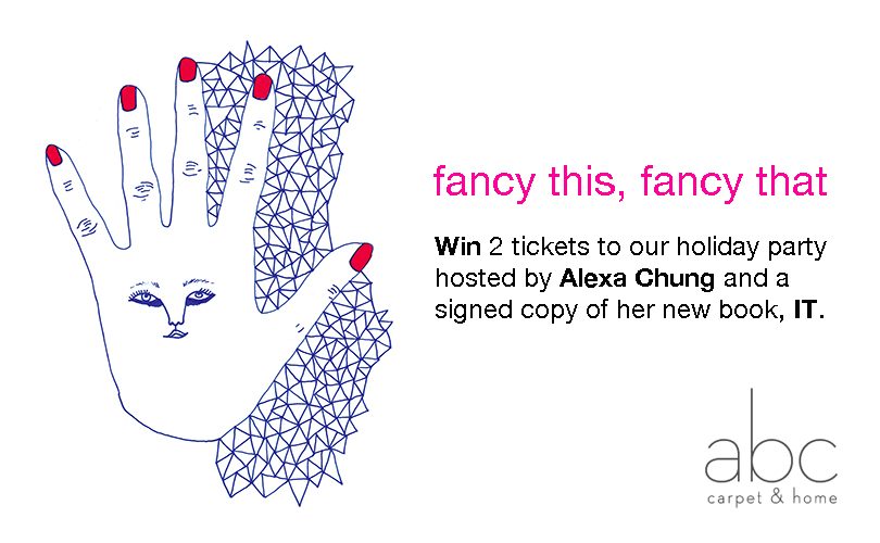 Win 2 tickets to our holiday party hosted by Alexa Chung on Thursday, December 12th and a signed copy of her new book, IT.