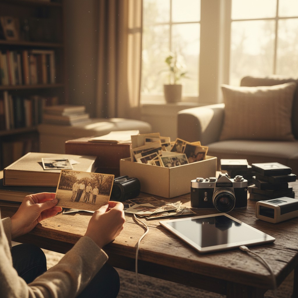 Old Memories Are Offline in an Online World illustration