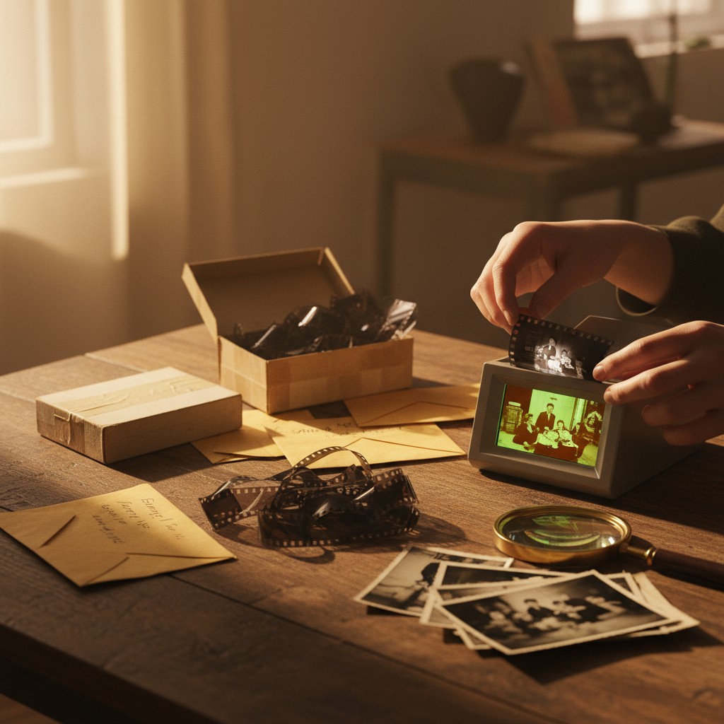 Old Negatives Hidden in Drawers and Envelopes illustration