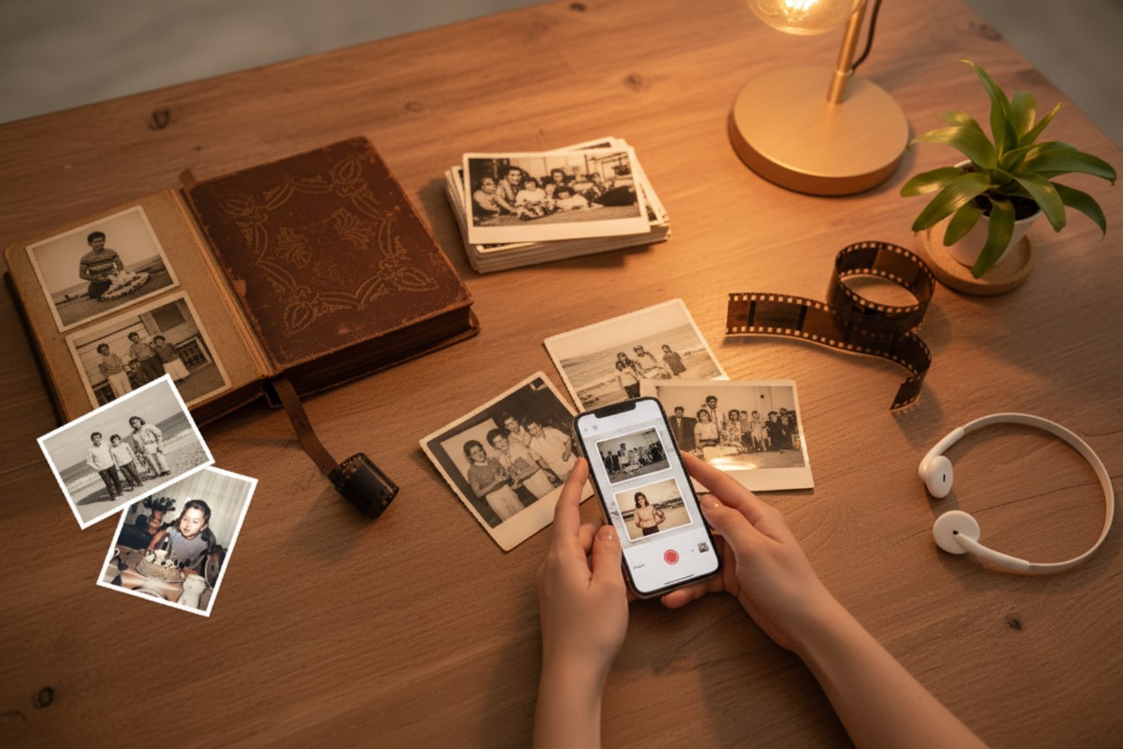 Photo Scanning App vs Professional Service illustration