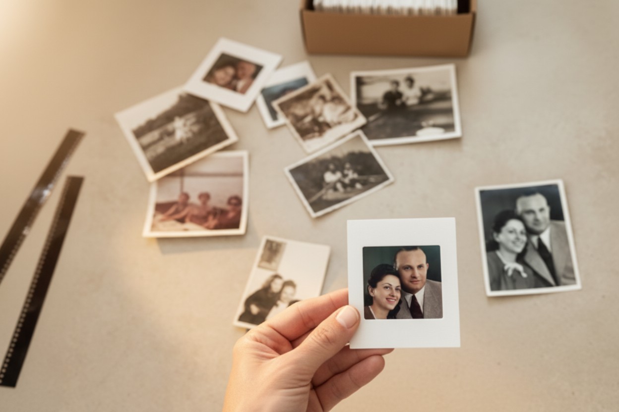 Scanning Old Slides That Have Been Sitting in Boxes for Decades illustration