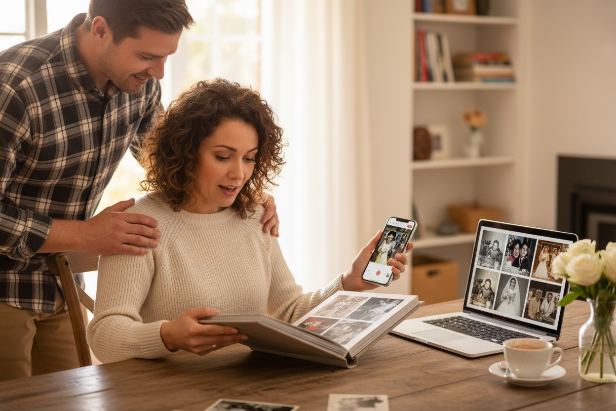 Hoton misali na Duba Hotunan Aure a Matsayin Kyautar Cika Shekara