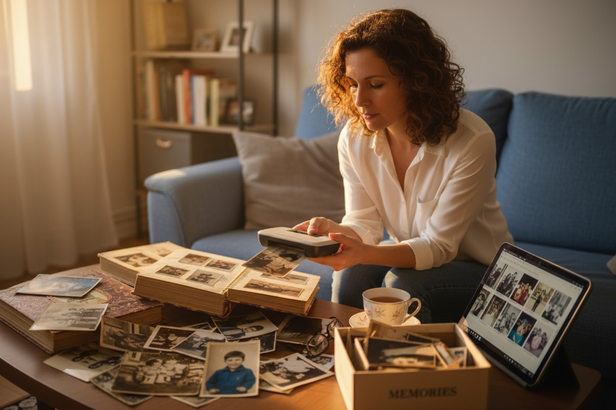 The Comfort of Revisiting Old Memories Through Photos illustration