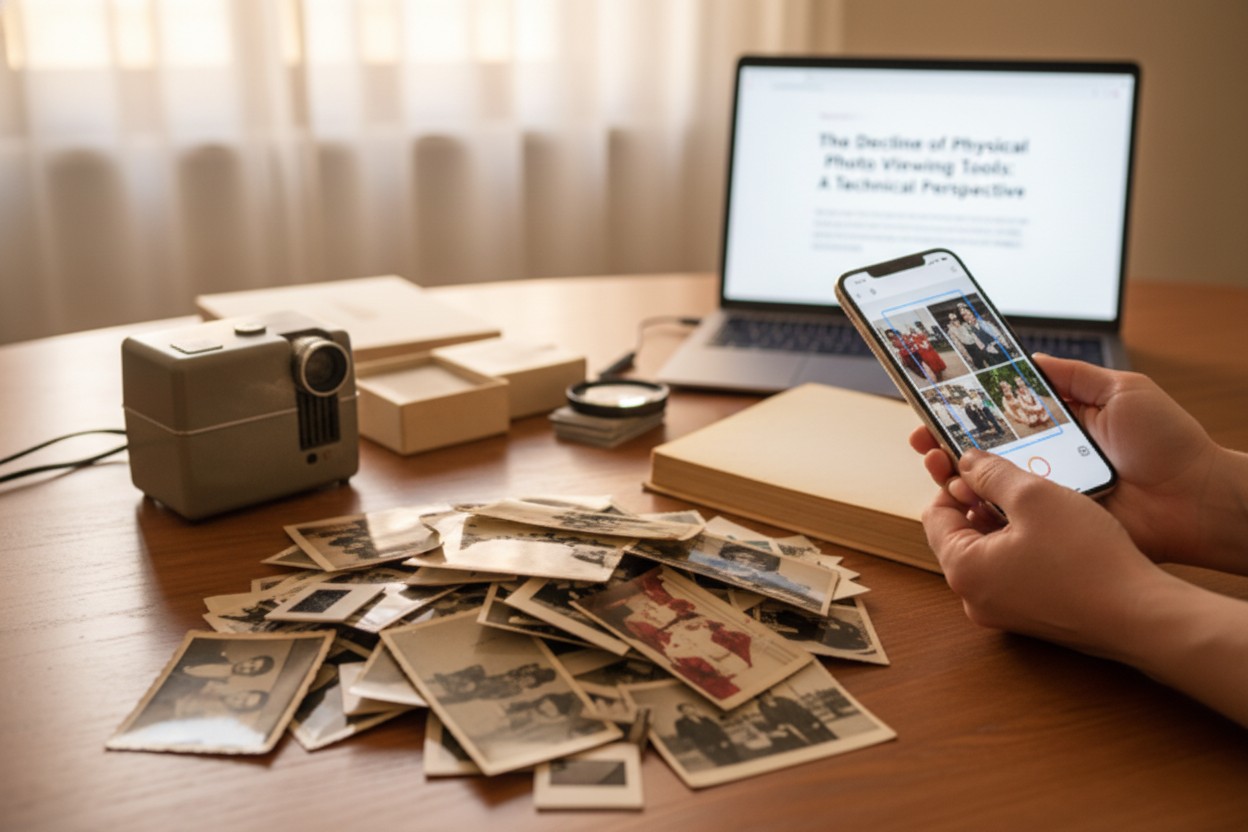 The Decline of Physical Photo Viewing Tools illustration