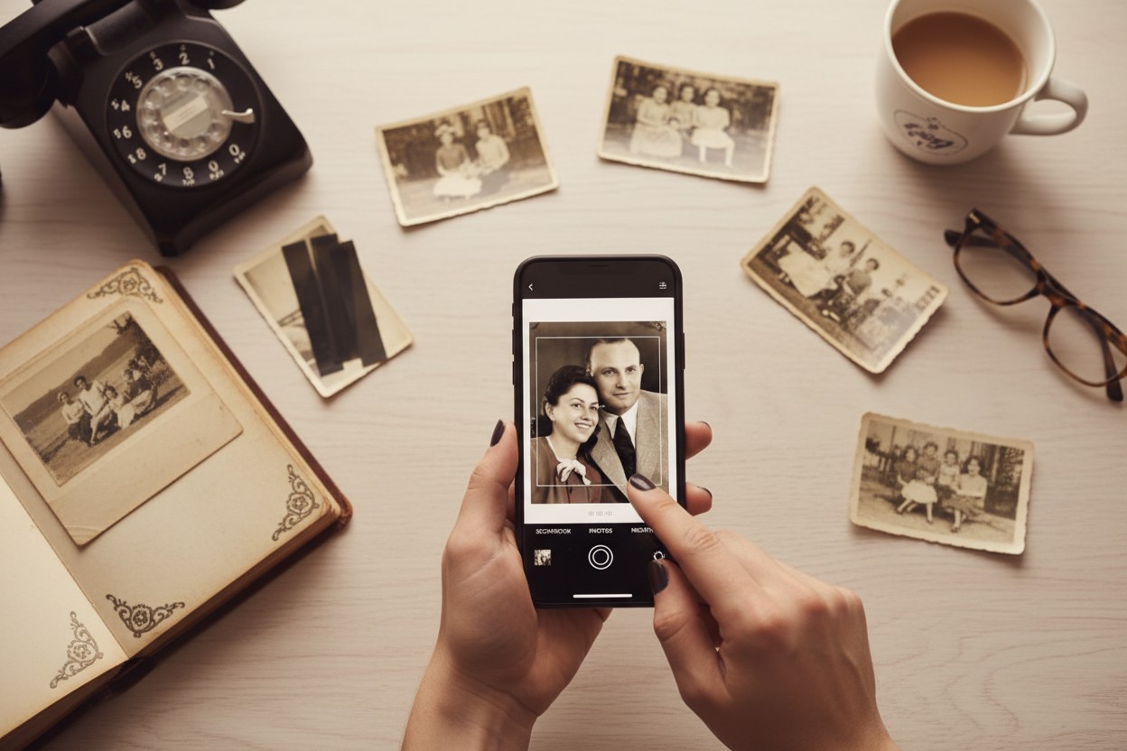The Role of Old Photos in Modern Family History illustration