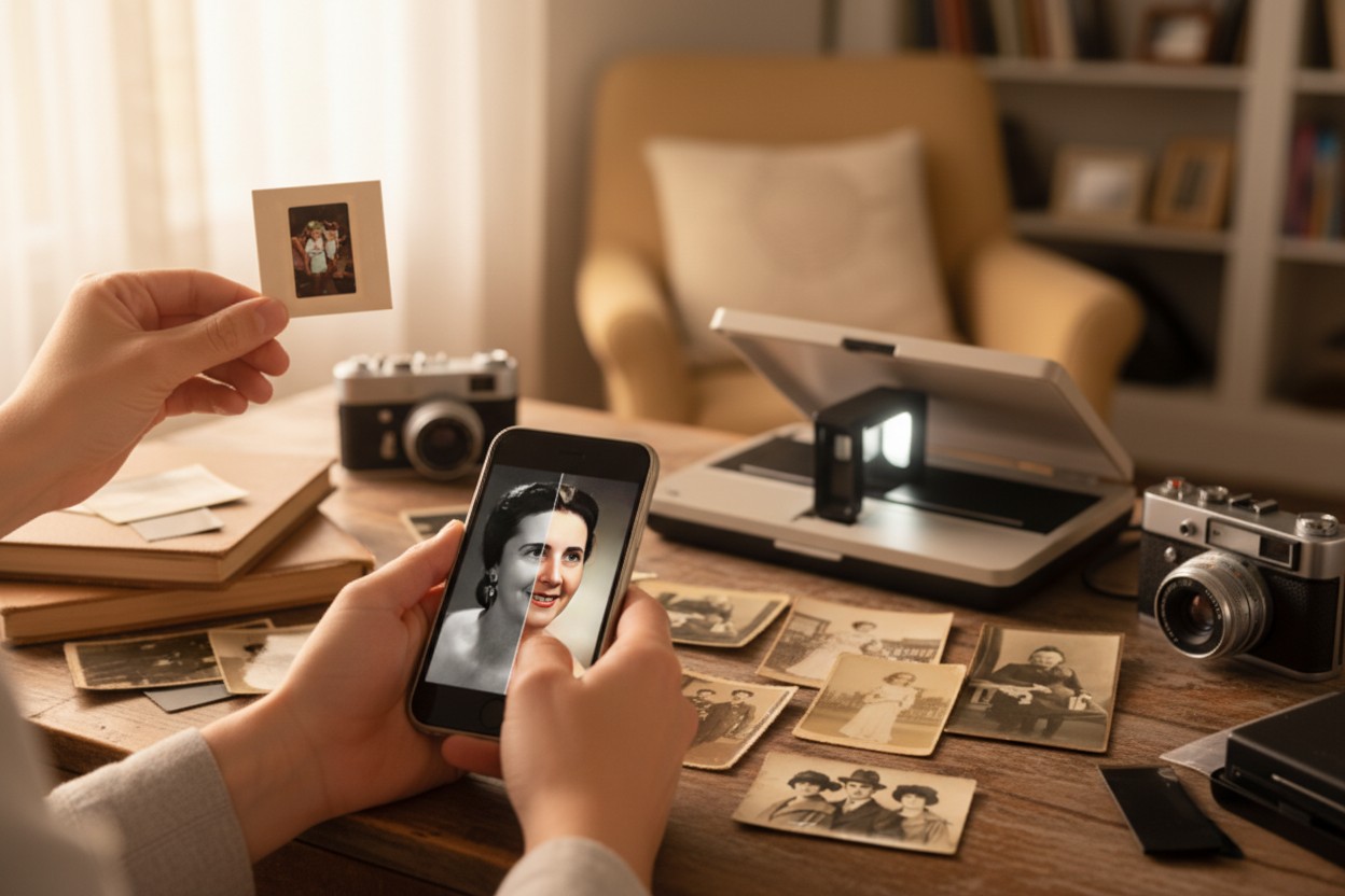 Thousands of Photos on Our Phones, None From the Past illustration