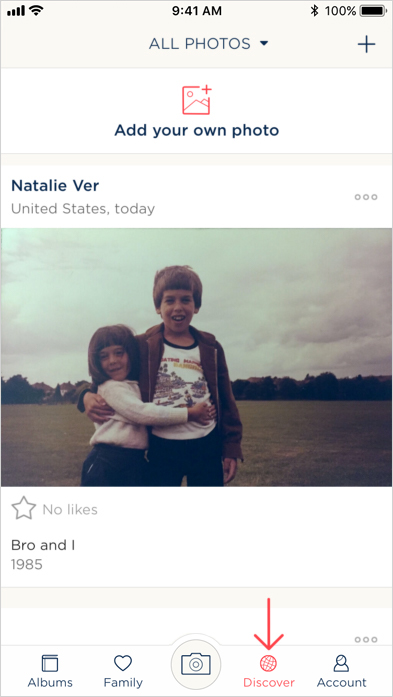 The Discover tab on the bottom navigation bar