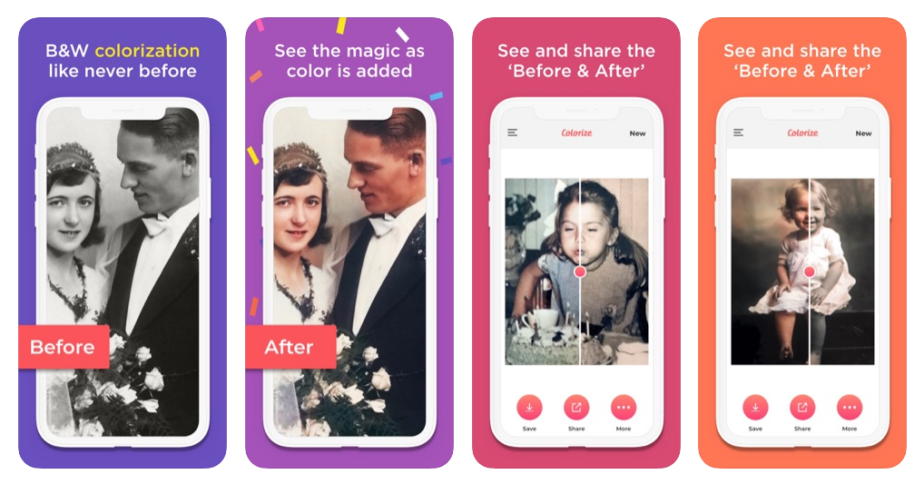 Turn monochromatic old photos into vibrant photo memories full of life and color in just seconds, with accurate AI photo colorization.