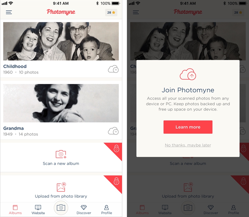 After basic usage, some of the app's options will become locked. You're invited to subscribe to unlock everything.