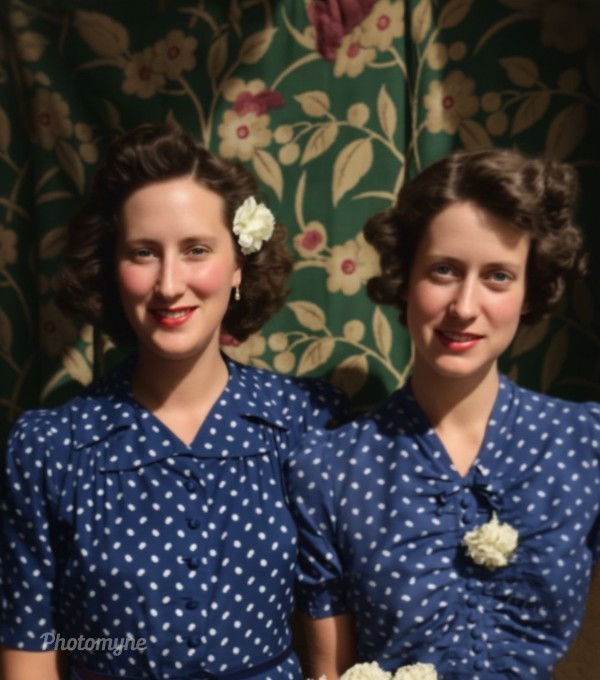 My mother and her lovely sister. 1947