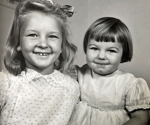 Anne with sister Joy, born 24 April 1955
