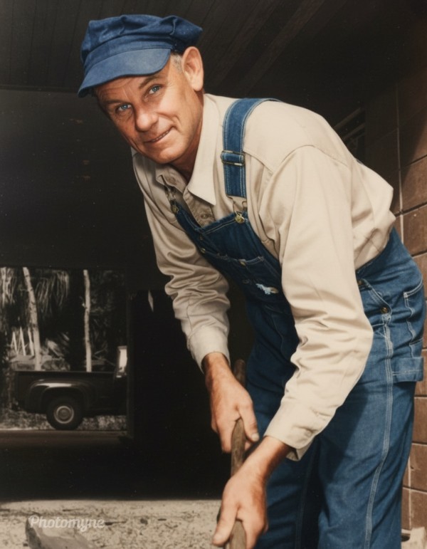My maternal grandfather, Robbie Lee Cooler, at his work as a carpenter.