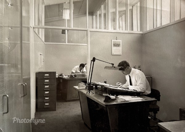 Graeme new office. 1967