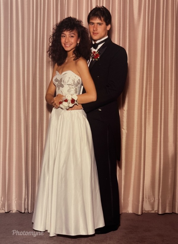 Senior prom with Tony. 1988
