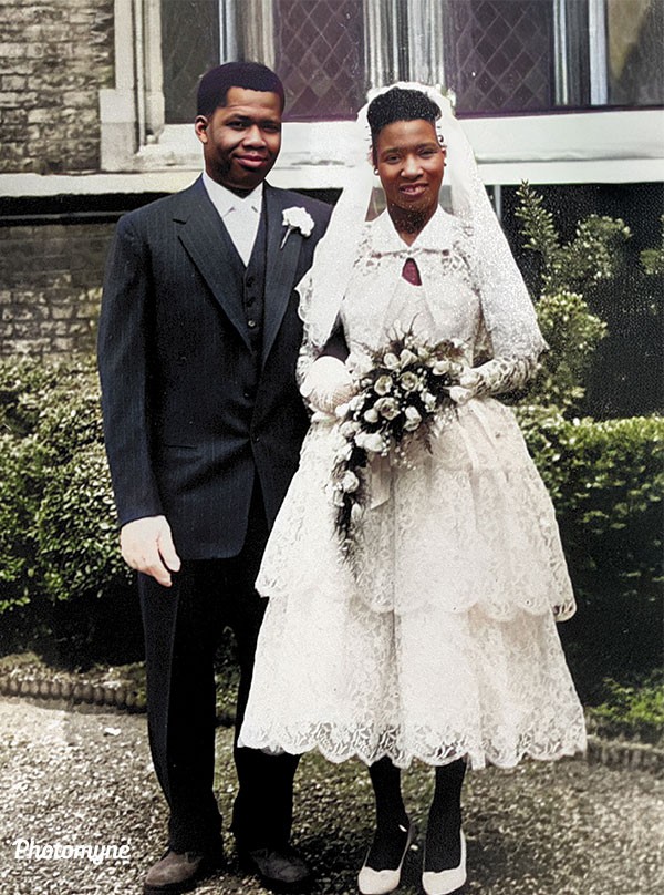Thelma and Reginald's Wedding picture With Clive Reginald Hurst