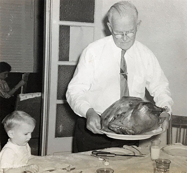 Thanksgiving Day with Grand Daddy, Will and Elaine. Nov 27, 1958