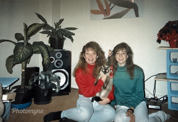 Camille , Stacey, and Picasso: Christmas 1988