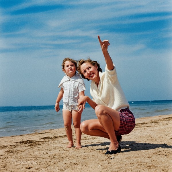 Reddington Beach,FL Mother and daughter. 1962