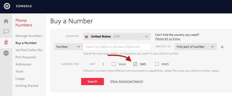 twilio sms python quickstart