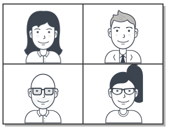 Typical GUI layout used for grid mode. Videos are displayed in a matrix where all video tracks have equal relevance.