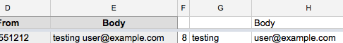 SMS to Google Spreadsheet