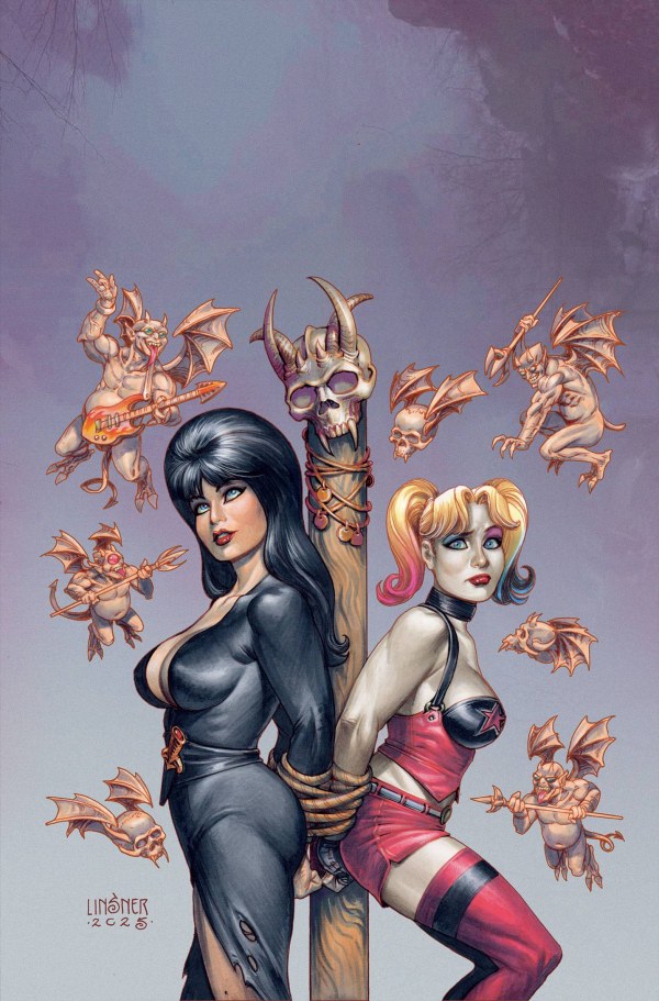 Harley Quinn X Elvira #1 FOIL VIRGIN Sveta Shubina Variant PRE-ORDER LIMIT 1! main image 1