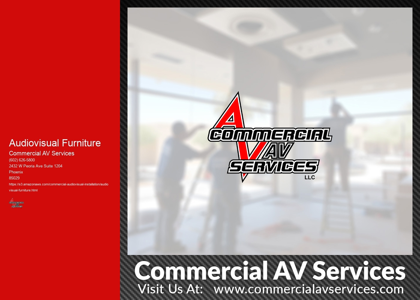 What are the key features to consider when selecting audiovisual furniture for a corporate presentation space?