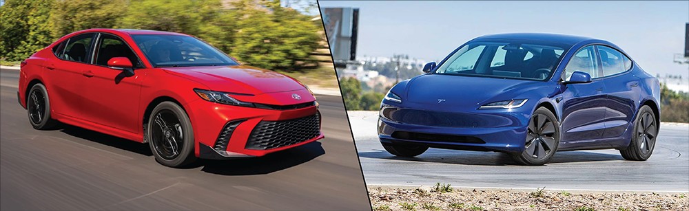 2025 Toyota Camry vs 2025 Tesla Model 3