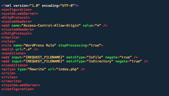 Cors web.config