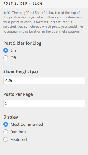 Post Slider Options