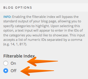 Filterable index