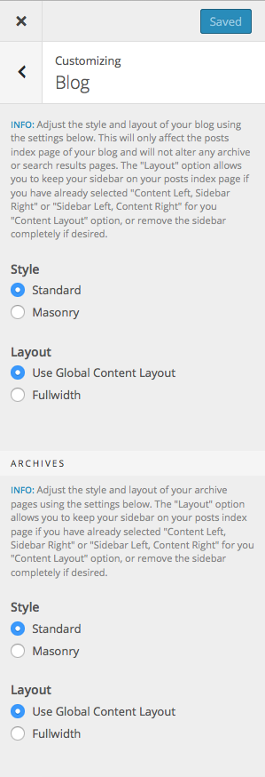 Blog options