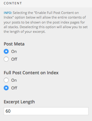 Content options