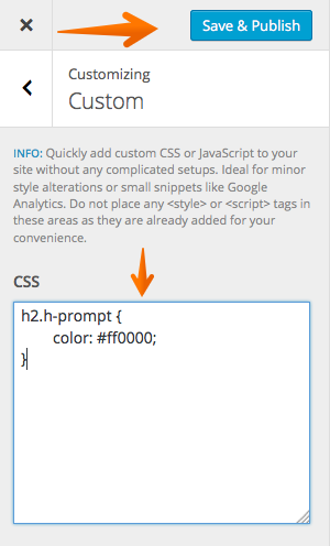 Custom CSS entered