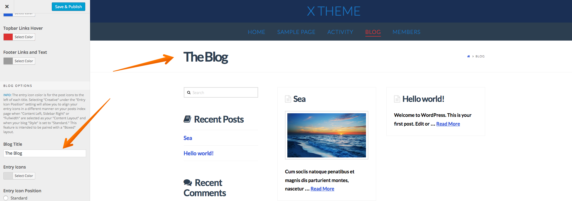 Set Blog title