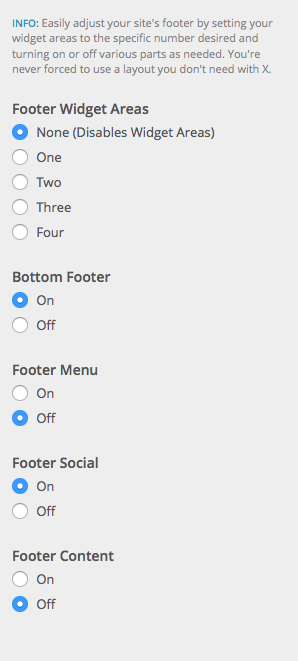Footer Customization options
